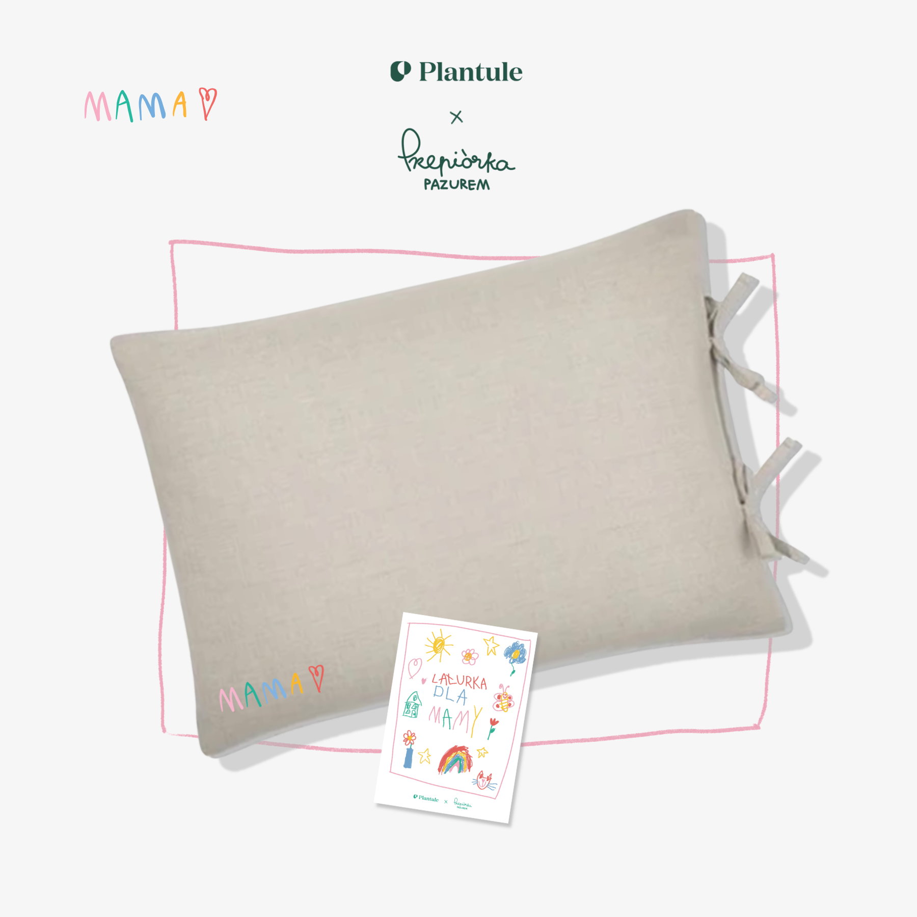 Poduszka do spania dwustronna z poszewką 45x60 MD - edycja limitowana MAMA